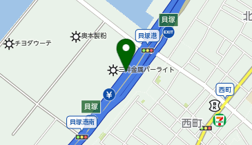 阪神4号湾岸線 貝塚出入口 北行き 入口の地図画像