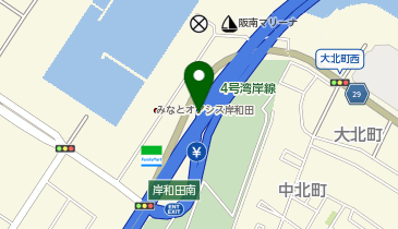 阪神4号湾岸線 岸和田南出入口 北行き 入口の地図画像