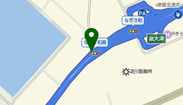 阪神4号湾岸線 泉大津出入口 北行き 出口の地図画像