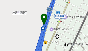 阪神4号湾岸線 出島出入口 北行き 入口の地図画像