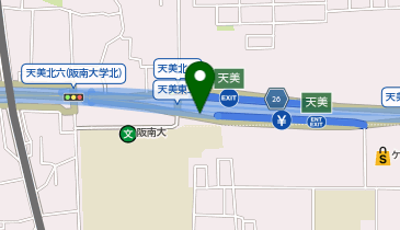 阪神6号大和川線 天美出入口 上り 入口の地図画像