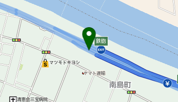 阪神6号大和川線 鉄砲出入口 上り 入口の地図画像