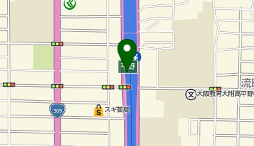 阪神14号松原線 平野出入口 上り 出口の地図画像