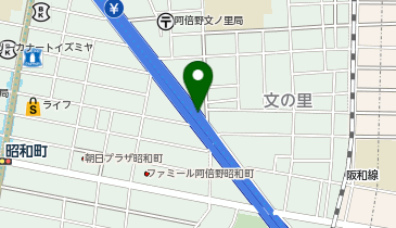 阪神14号松原線 文の里出入口 下り 入口の地図画像