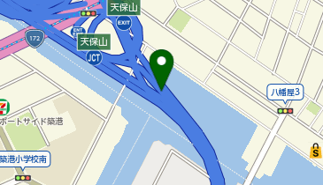 阪神4号湾岸線 天保山出入口 南行き 入口の地図画像