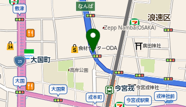 阪神1号環状線 なんば出口 上り 出口の地図画像