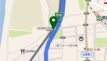 阪神15号堺線 芦原出口 上り 出口の地図画像