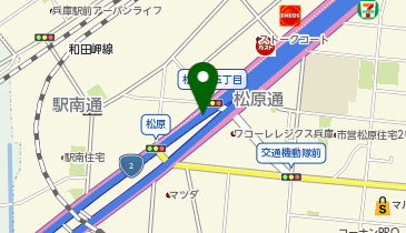 阪神3号神戸線 柳原出入口 東行き 出口の地図画像