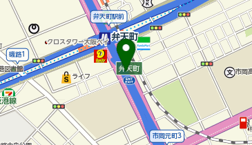 阪神17号西大阪線 弁天町出入口 上り 入口の地図画像