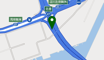 阪神5号湾岸線 湾岸舞洲出入口 下り(西行き) 出口の地図画像