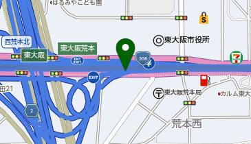 阪神13号東大阪線 東大阪荒本出入口 上り 出口の地図画像