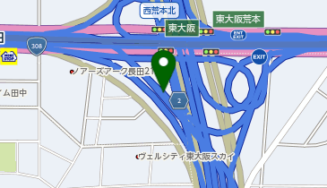 阪神13号東大阪線 東大阪荒本出入口 下り 出口の地図画像