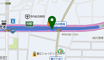 阪神13号東大阪線 中野出入口 上り 入口の地図画像