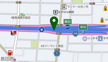 阪神13号東大阪線 長田出入口 上り 入口の地図画像