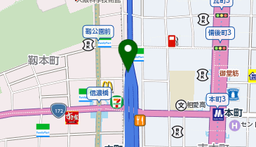 阪神1号環状線 信濃橋出入口 上り 入口の地図画像