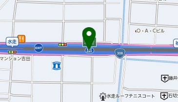阪神13号東大阪線 水走出入口 上り 入口の地図画像