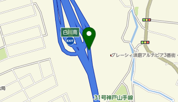 阪神31号神戸山手線 白川南出入口 上り 入口の地図画像