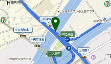阪神3号神戸線 中之島西出入口 東行き 出口の地図画像