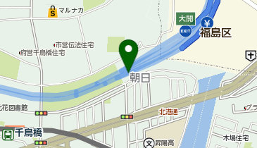 阪神2号淀川左岸線 大開出入口 上り 入口の地図画像