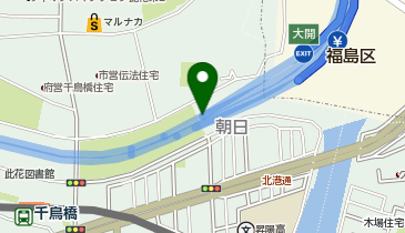 阪神2号淀川左岸線 大開出入口 下り 出口の地図画像