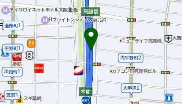 阪神1号環状線 高麗橋入口 上り 入口の地図画像