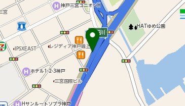 阪神3号神戸線 生田川出入口 東行き 出口の地図画像