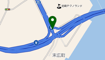 阪神5号湾岸線 尼崎末広出入口 下り(西行き) 入口の地図画像