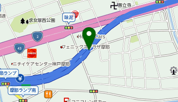 阪神3号神戸線 摩耶出入口 西行き 出口の地図画像