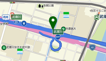 阪神3号神戸線 武庫川出入口 東行き 入口の地図画像