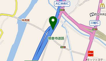 修善寺道路 大仁中央IC 下り 入口の地図画像