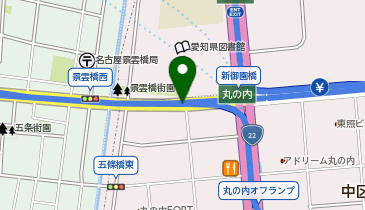 名古屋都心環状線 丸の内出入口 上り 出口の地図画像