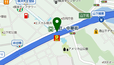 神奈川1号横羽線 山下町出口 下り 出口の地図画像