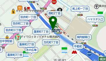 神奈川1号横羽線 横浜公園出入口 上り 入口の地図画像