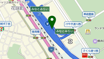 神奈川1号横羽線 みなとみらい出入口 下り 入口の地図画像