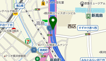 神奈川1号横羽線 横浜駅東口出入口 下り 入口の地図画像