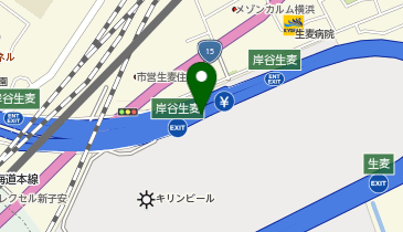 神奈川7号横浜北線 岸谷生麦出入口 下り 出口の地図画像