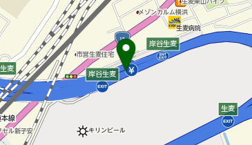 神奈川7号横浜北線 岸谷生麦出入口 下り 入口の地図画像