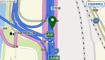 首都湾岸線 大井南出入口 西行き 出口の地図画像