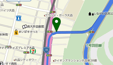 首都1号羽田線 鈴ヶ森出入口 上り 入口の地図画像