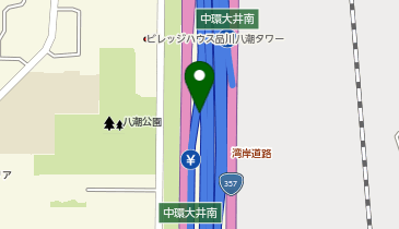 首都中央環状線 中環大井南出入口 外回り 入口の地図画像