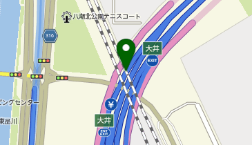 首都湾岸線 大井出入口 東行き 入口の地図画像