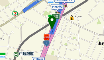 首都2号目黒線 戸越出入口 上り 入口の地図画像