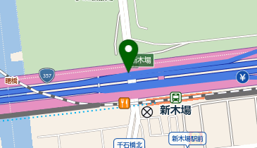 首都湾岸線 新木場出入口 東行き 出口の地図画像