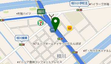 首都9号深川線 枝川出口 上り 出口の地図画像