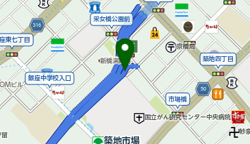 首都都心環状線 銀座出入口 外回り 入口の地図画像