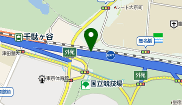 首都4号新宿線 外苑出入口 上り 出口の地図画像