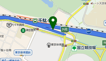 首都4号新宿線 外苑出入口 下り 入口の地図画像