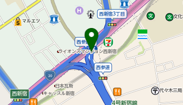 首都4号新宿線 新宿出入口 上り 入口の地図画像