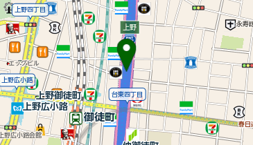 首都1号上野線 上野出入口 上り 入口の地図画像