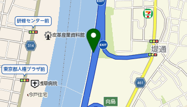 首都6号向島線 向島出入口 下り 出口の地図画像